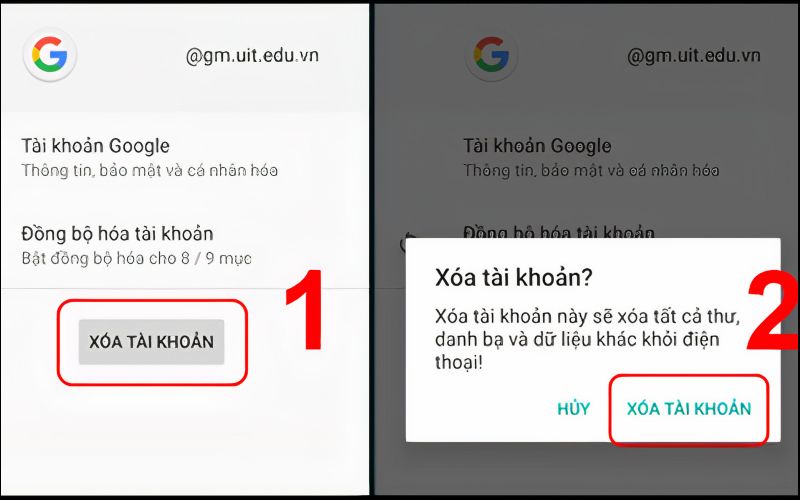 Cách xóa tài khoản trên điện thoại