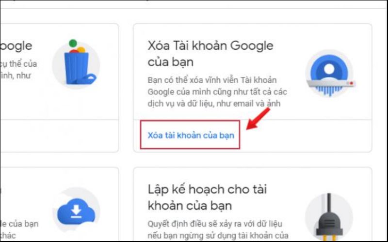 Cách xóa tài khoản google trên máy tính