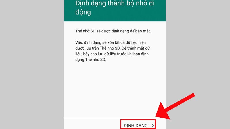 Định dạng lại bộ nhớ trong