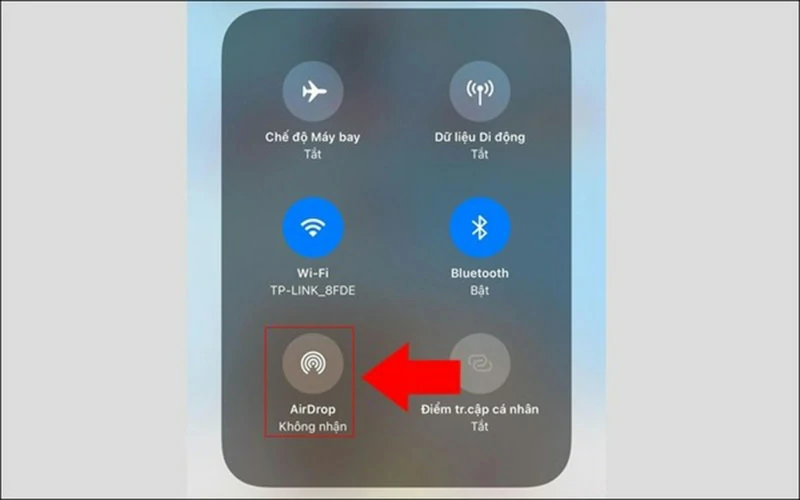 Tắt tính năng AirDrop