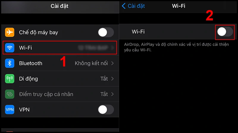 Tắt hết những kết nối wifi, 3G, 4G