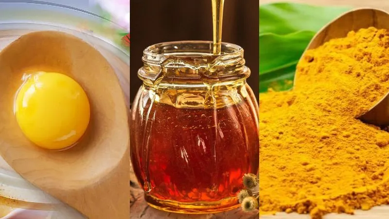 Mặt nạ mật ong trứng gà và nghệ