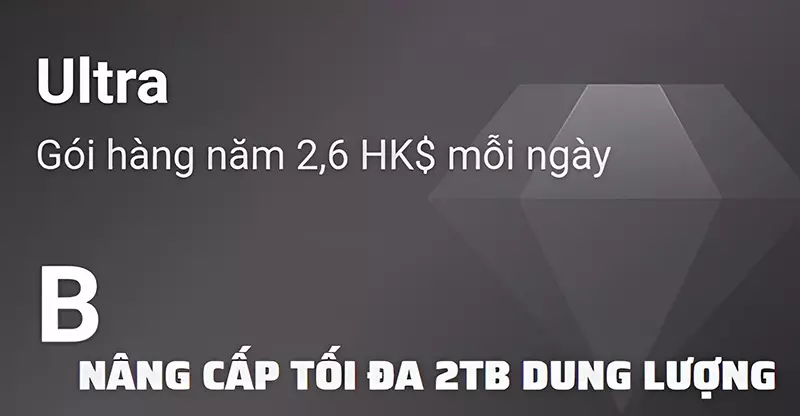 Nhiều gói nâng cấp bộ nhớ, tối đa lên đến 2TB