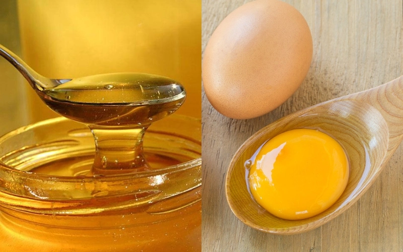 Dùng mật ong với lòng đỏ trứng gà