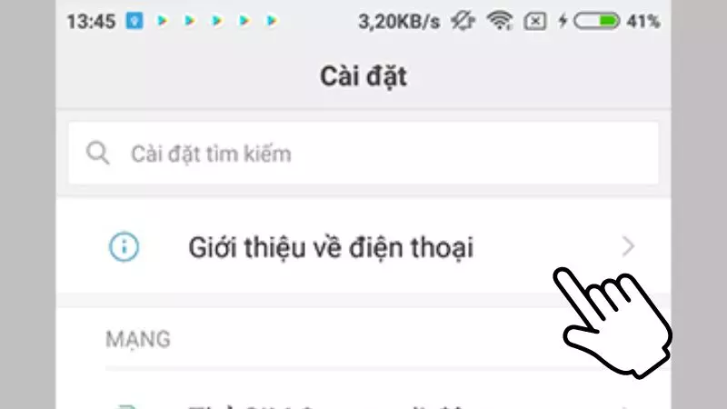 Chọn Giới thiệu điện thoại