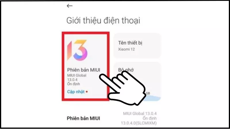 Bạn nhấn vào ô Phiên bản MIUI 7 lần