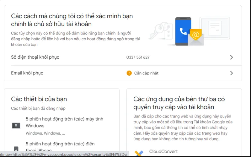 Cách thay đổi số điện thoại đăng ký Gmail?