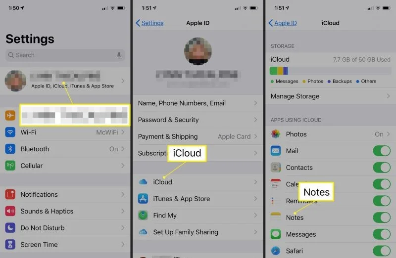 Thiết lập sao lưu bằng iCloud