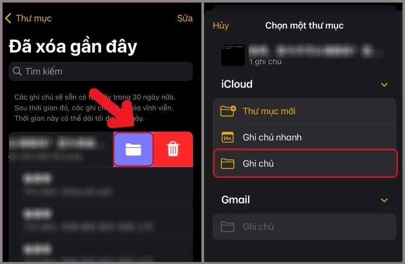 Chọn Ghi chú 