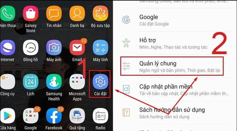 Reset thông qua cài đặt của hãng Samsung