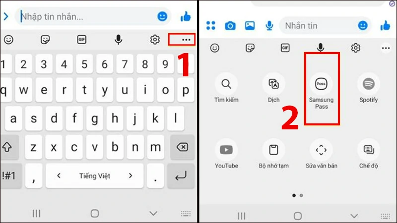 Nhấn dấu ba chấm và chọn Samsung Pass