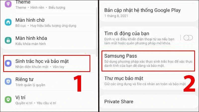 Chọn Samsung Pass