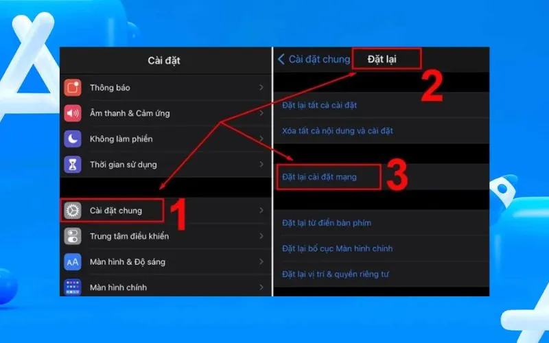 Cài đặt lại mạng trên iPhone, iPad