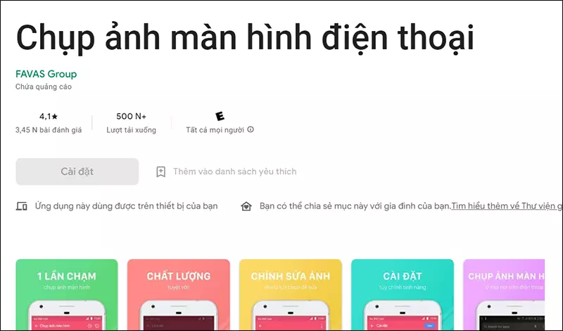 Ứng dụng Chụp ảnh màn hình điện thoại Android