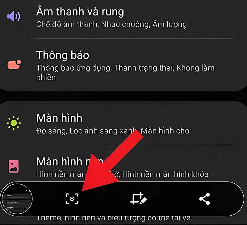 Sử dụng tính năng chụp cuộn màn hình