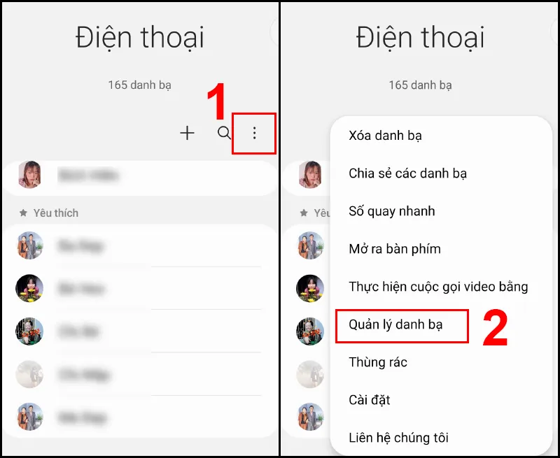 Truy cập Quản lý danh bạ