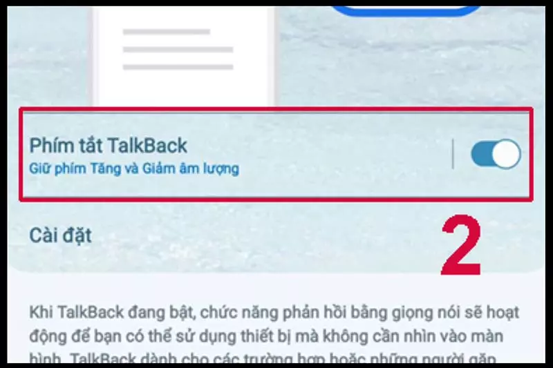 Bật phím bật TalkBack