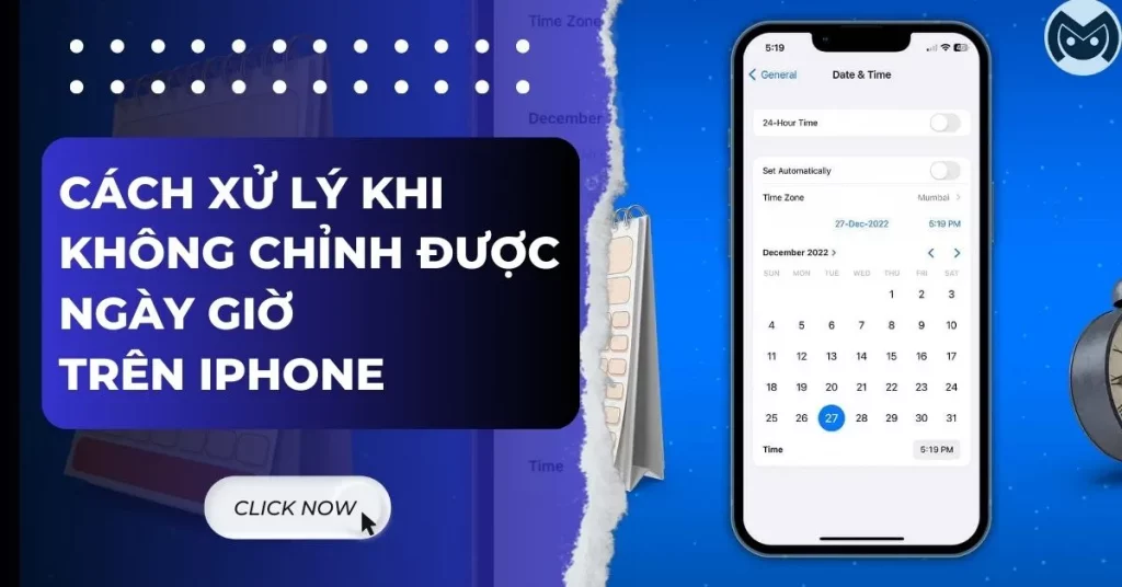 không chỉnh được ngày giờ trên iphone