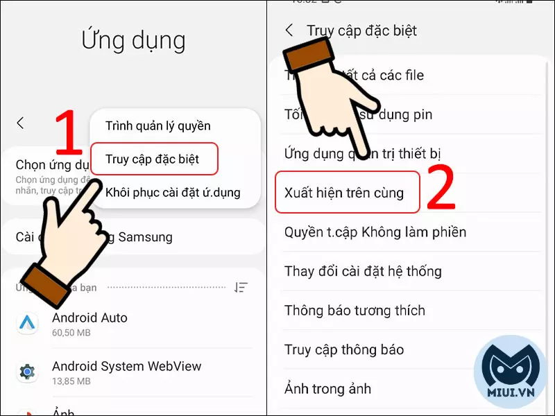 Nhấn Xuất hiện trên cùng để sang bước cuối cùng