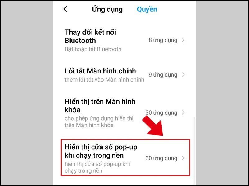 Click Hiển thị cửa sổ pop-up khi chạy trong nền