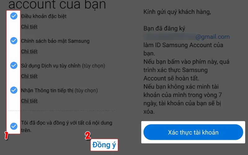 Chọn Tạo tài khoản và điền các thông tin yêu cầu