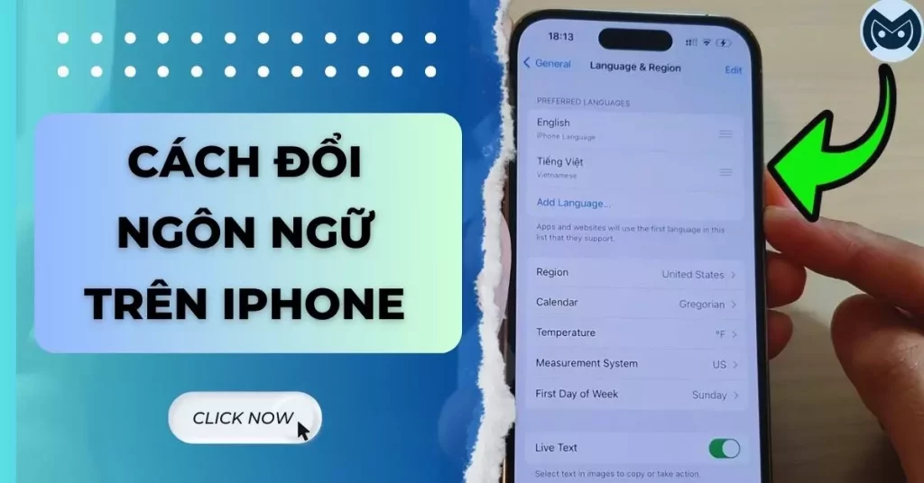 cách đổi ngôn ngữ trên iphone