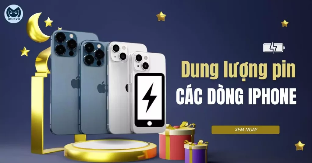 dung lượng pin các dòng iphone