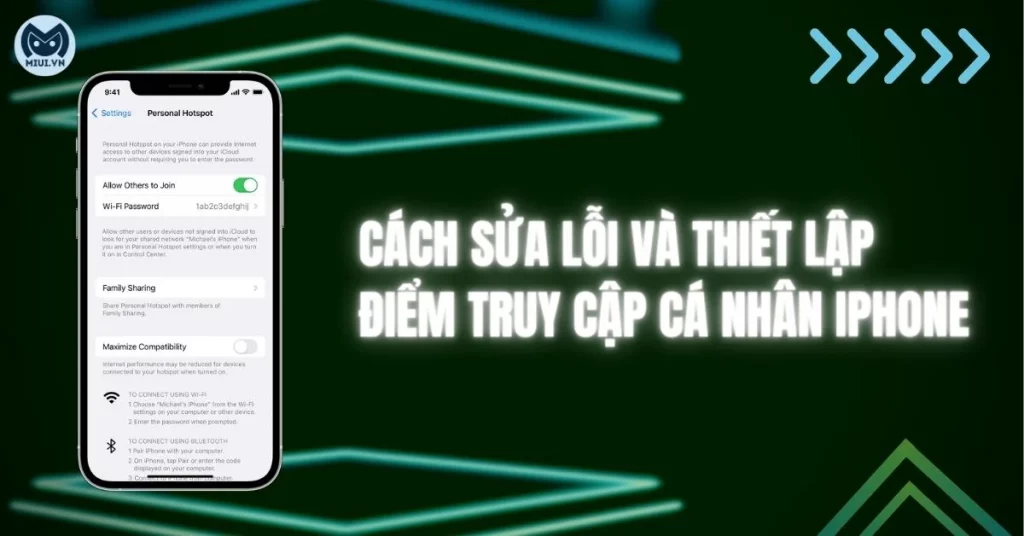 thiết lập điểm truy cập cá nhân trên iphone