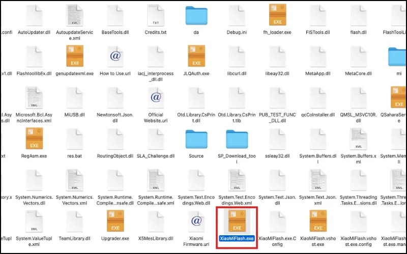 Click 2 lần mở file XiaoMIFlash.exe