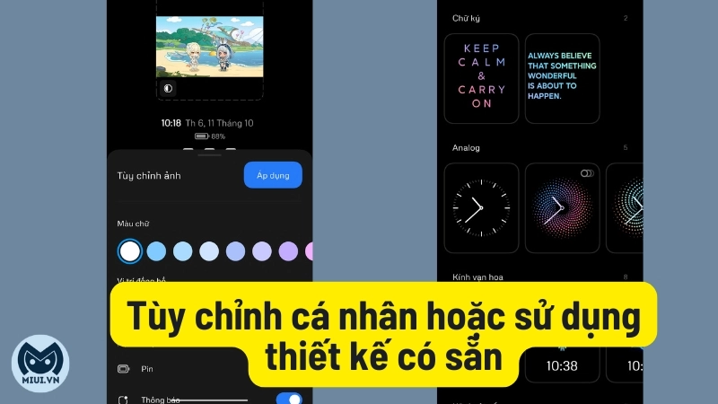 Tùy chỉnh ảnh hoặc sử dụng các hiệu ứng có sẵn.