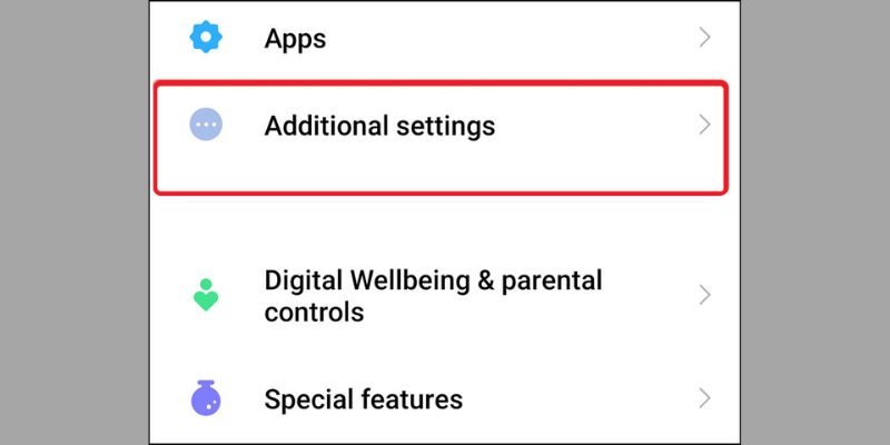 Chọn Additional settings