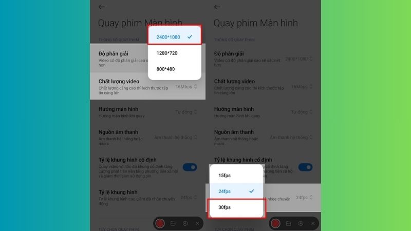 Cách cải thiện chất lượng video quay màn hình