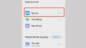 Sao lưu dữ liệu trên Mi Cloud