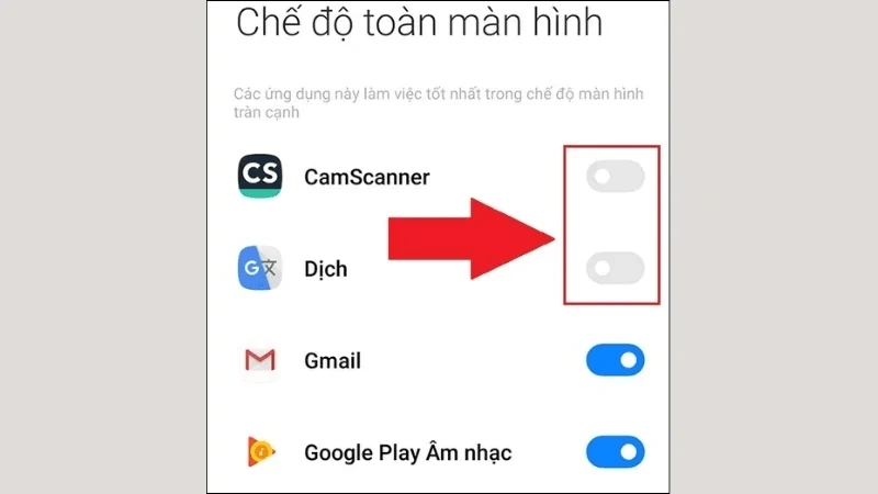 Tắt những ứng dụng bạn đang cho phép sử dụng trong chế độ toàn màn hìn