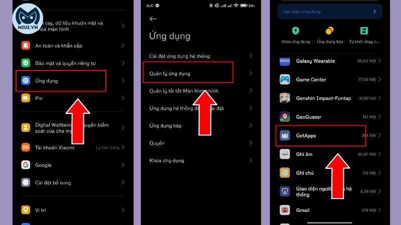 Vào Get Apps trên điện thoại Xiaomi 