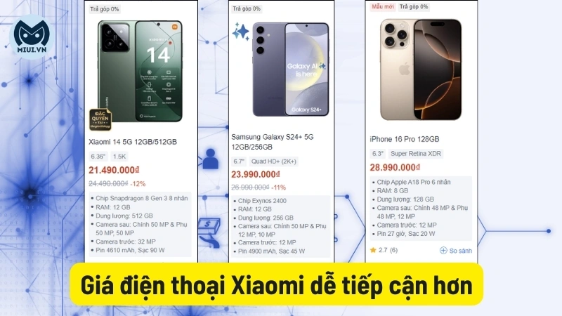 Giá điện thoại Xiaomi dễ tiếp cận hơn