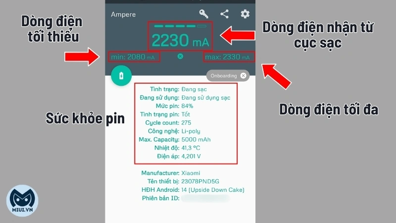 Ứng dụng Ampere sau khi đo xong