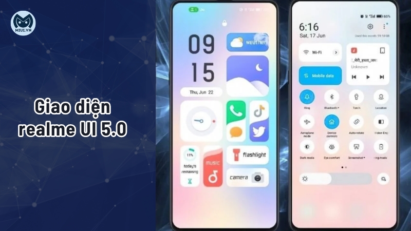 Giao diện hệ điều hành Realme UI 5.0