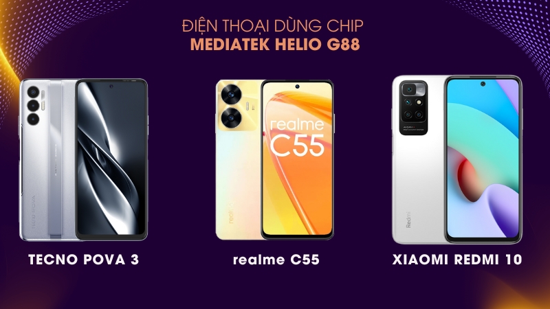 Một số điện thoại sử dụng Helio G88