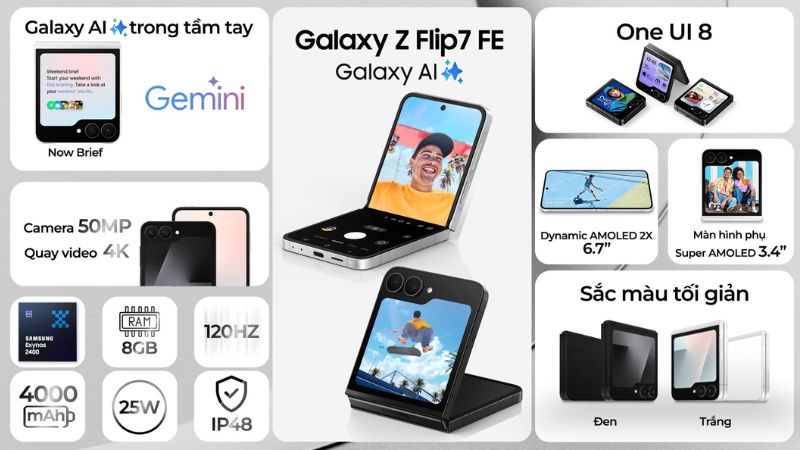 Z Flip 7– Điện thoại gập dọc thời trang của Samsung