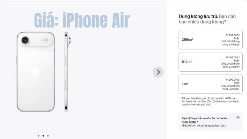 Giá iPhone Air