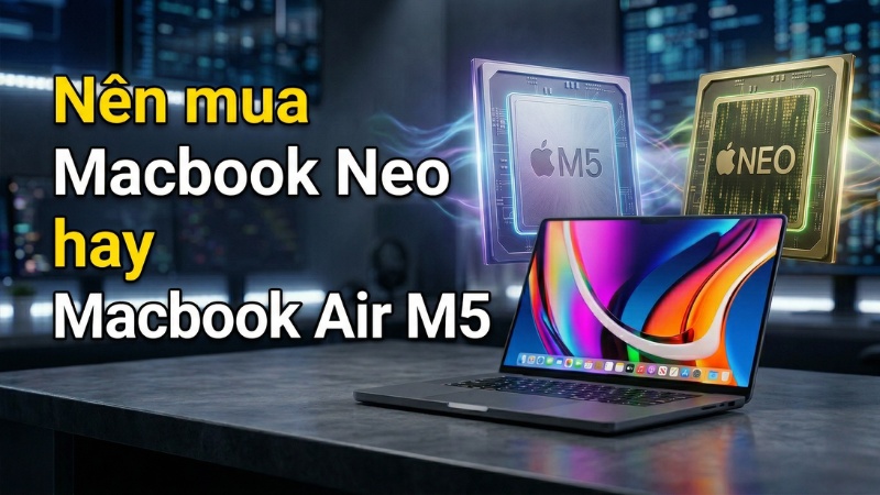 Nên mua MacBook Neo hay MacBook Air M5? So sánh nhanh để chọn đúng máy