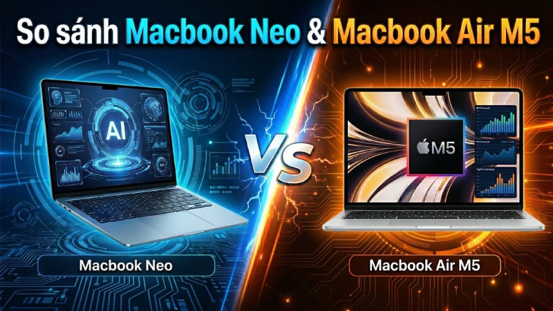 So sánh MacBook Neo và MacBook Air M5